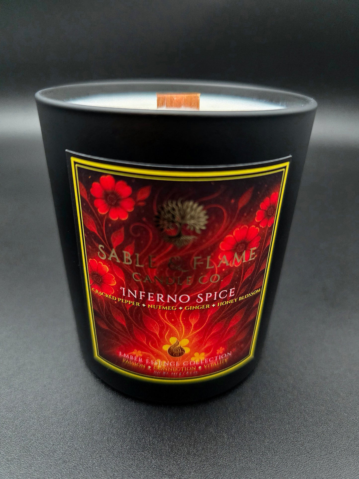Shared Embers Ritual | Celestial Dawn 30cl Matte Black Glass Candle + Inferno Spice 30cl Matte Black Glass Candle